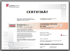Certifikát systému řízení compliance dle ISO 19600