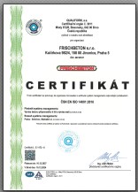 Certifikát systému environmentálního managementu dle ČSN EN ISO 14001:2016 pro betonárnu Praha - Smichov